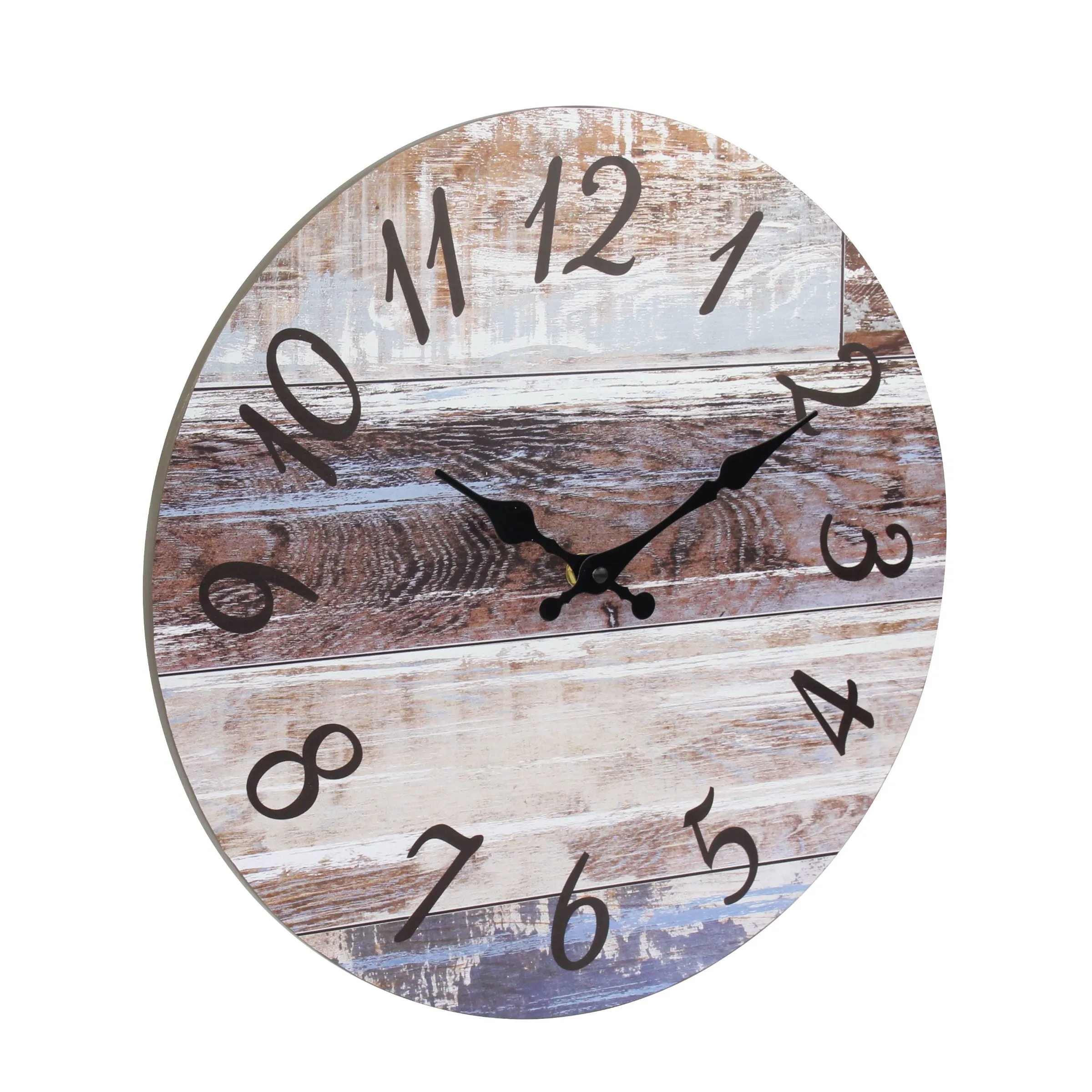 Brown Round Rustic Wall Clock - 14 Inch