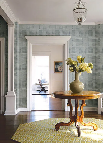 Callaway Denim Woven Stripes Wallpaper from Georgia Collection