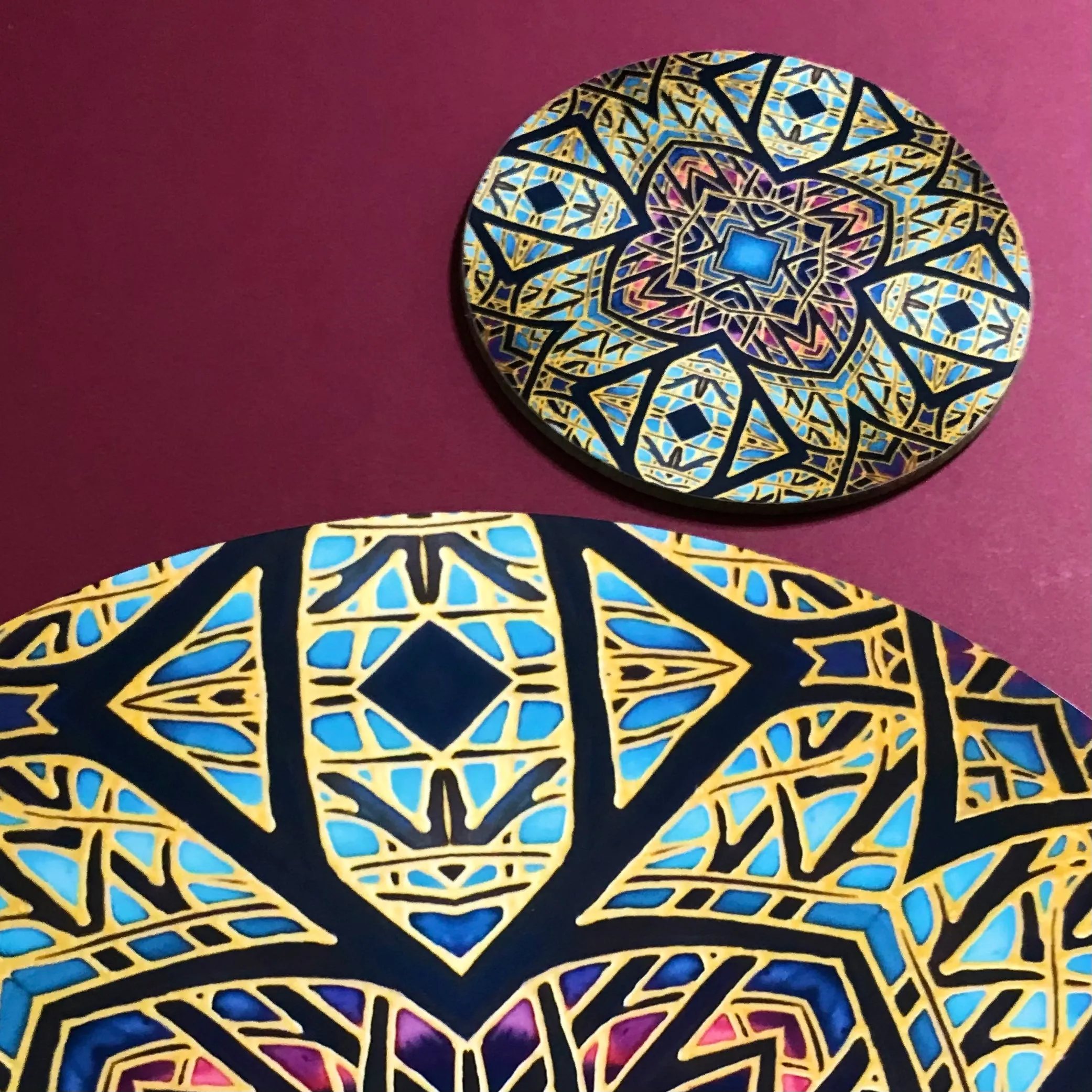 Cathedral Rose Window Round Table Mats & Coasters - Place Mats