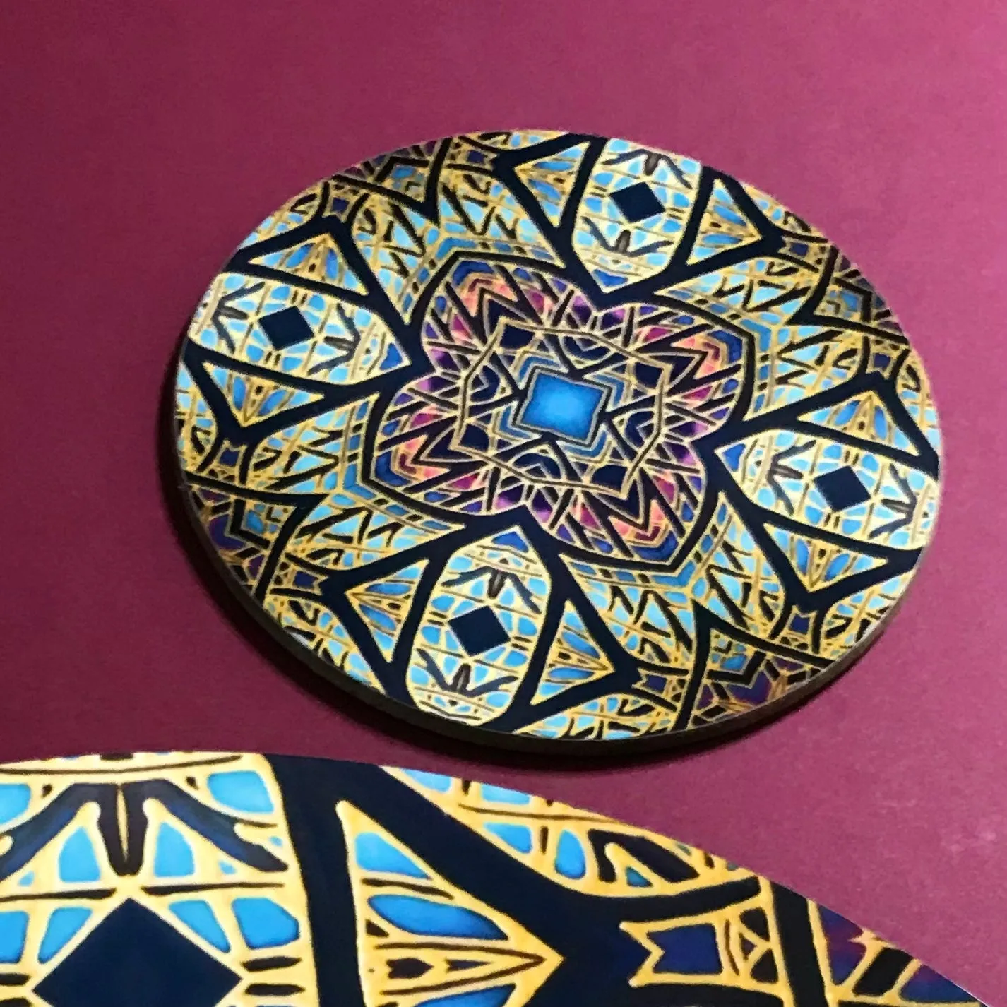 Cathedral Rose Window Round Table Mats & Coasters - Place Mats