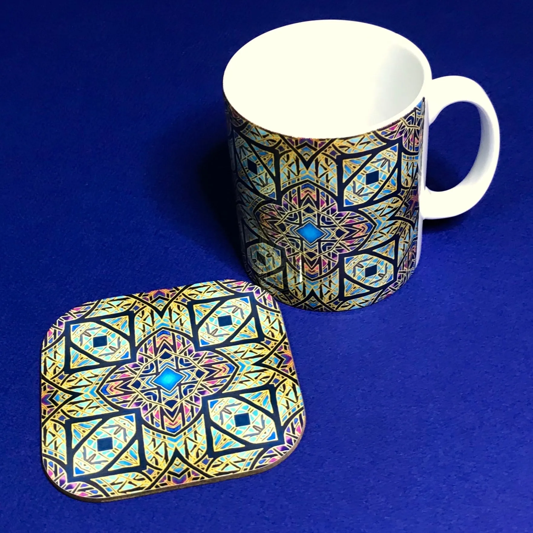 Cathedral Rose Window Round Table Mats & Coasters - Place Mats