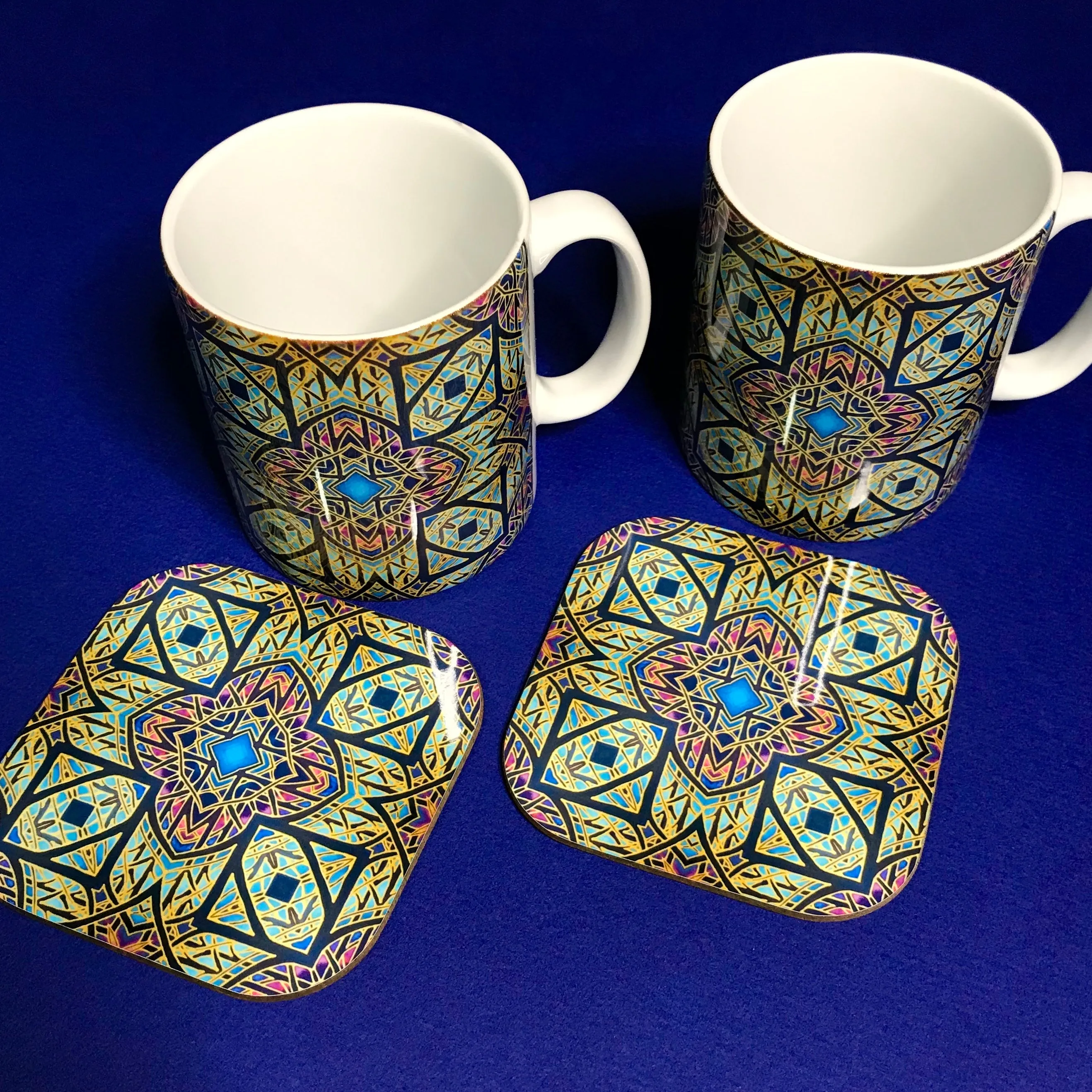 Cathedral Rose Window Round Table Mats & Coasters - Place Mats