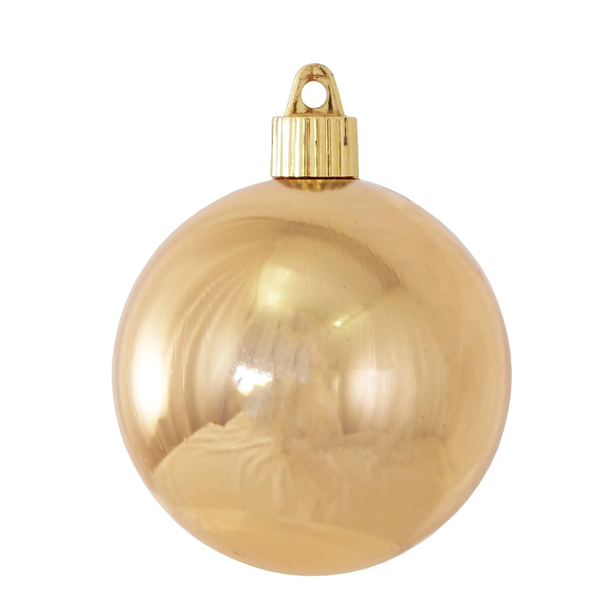Christmas By Krebs 3 1/4" (80mm) Shiny Gilded Gold [8 Pieces] Solid Commercial Grade Indoor and Outdoor Shatterproof Plastic, UV and Water Resistant Ball Ornament Decorations