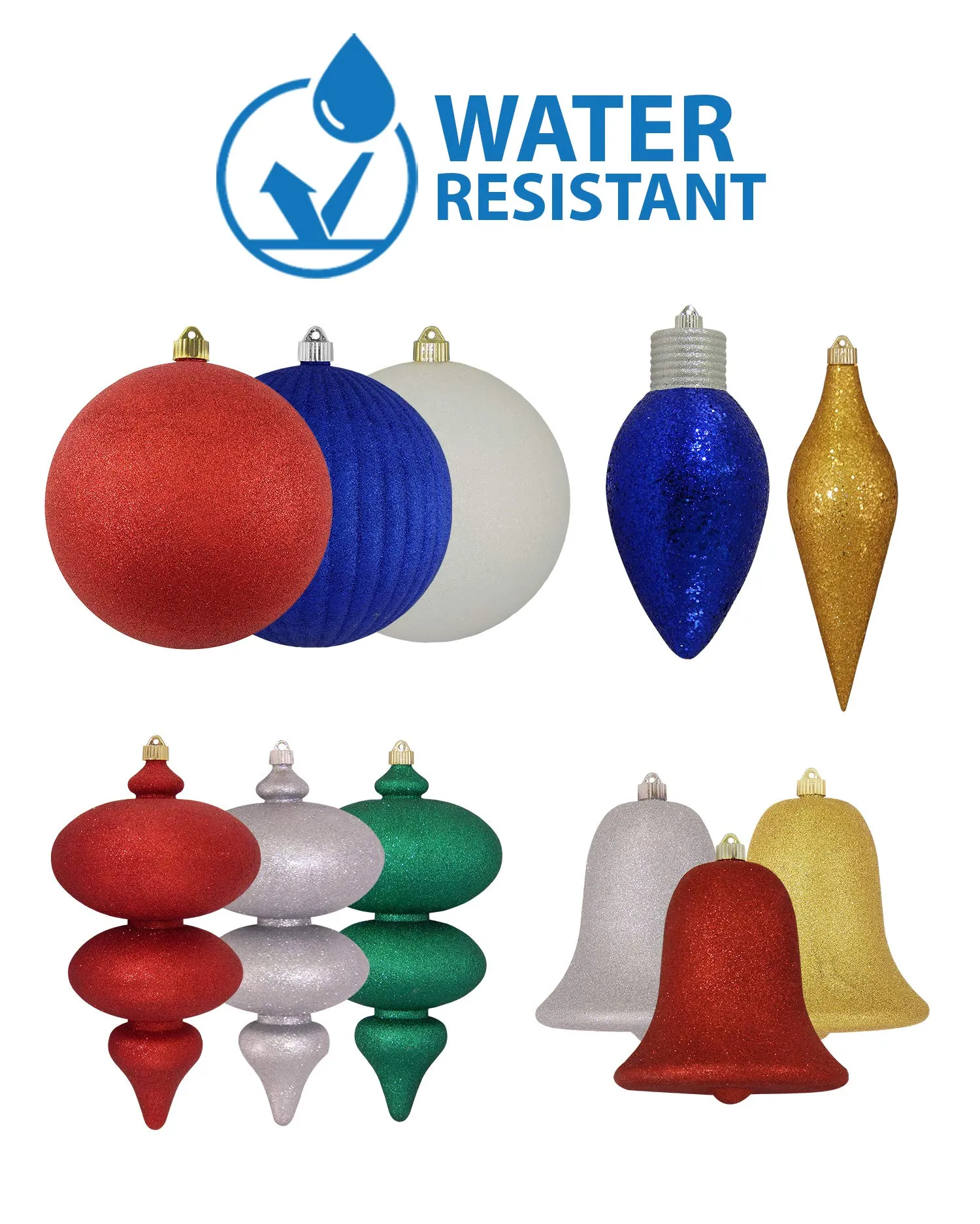 Christmas By Krebs 8" (200mm) Ribbed Shiny Sonic Red [1 Piece] Solid Commercial Grade Indoor and Outdoor Shatterproof Plastic, UV and Water Resistant Ball Ornament Decorations