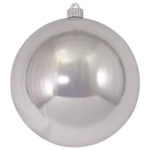 Christmas By Krebs 8" (200mm) Shiny Looking Glass Silver [1 Piece] Solid Commercial Grade Indoor and Outdoor Shatterproof Plastic, UV and Water Resistant Ball Ornament Decorations