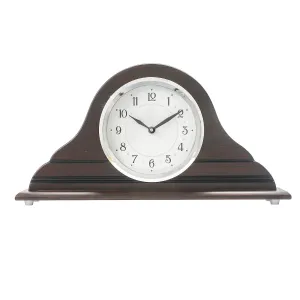 CHRONIKLE Horizontal Wooden Case English Numbers Analog Table Clock for Office Desk Home Decorations Gifts (Size: 40 x 6 x 20.5 CM | Weight: 940 Gram | Color: Rosewood)