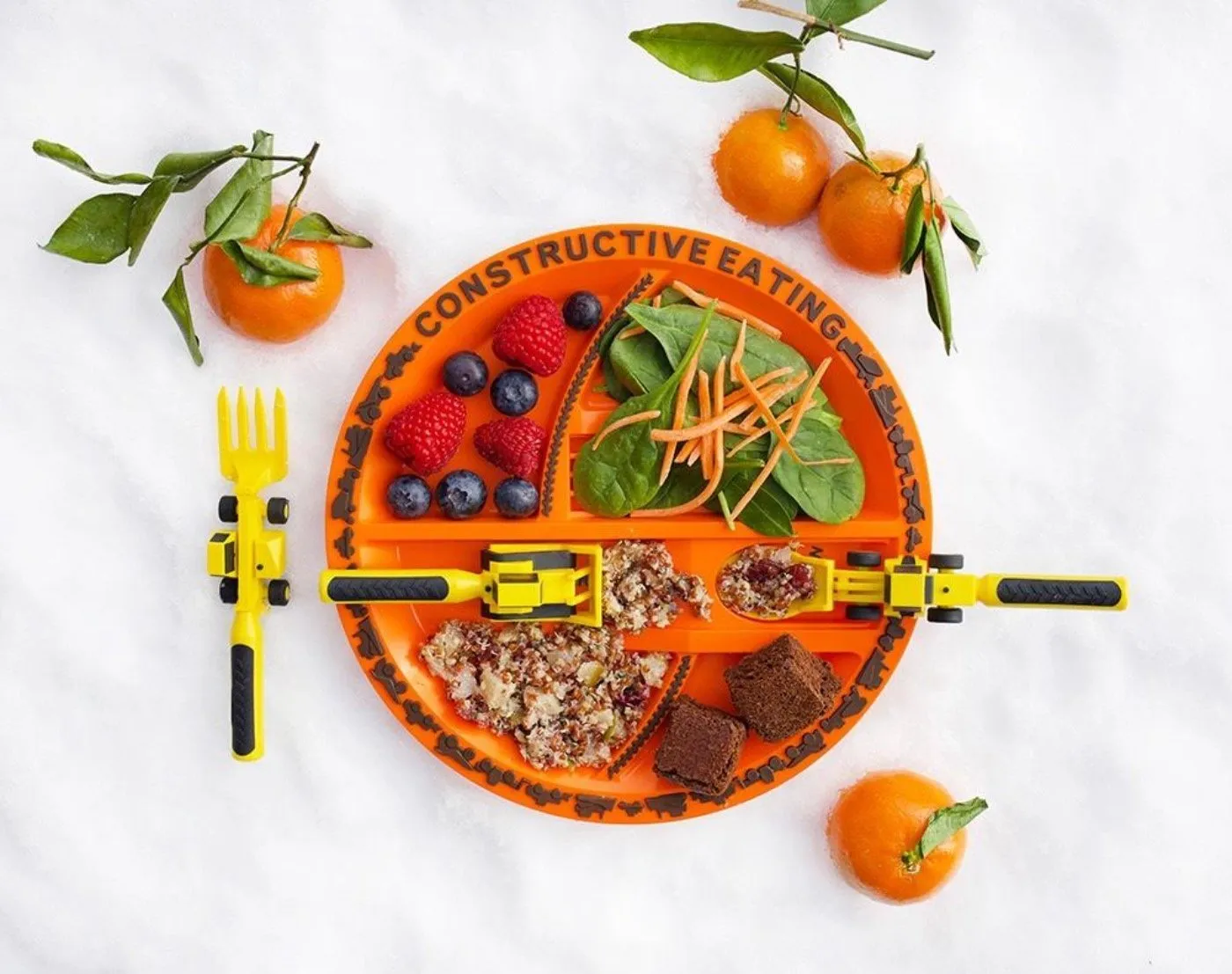 Constructive Eating Little Boys Construction Plate & Utensils Set