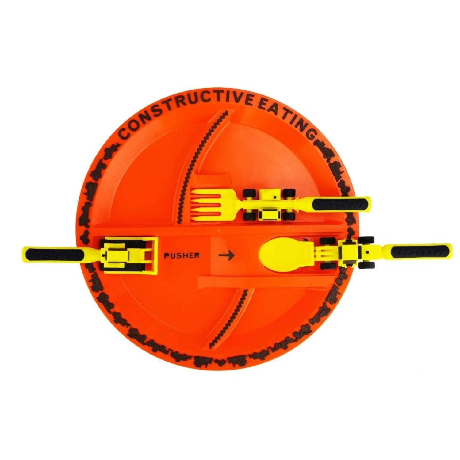 Constructive Eating Little Boys Construction Plate & Utensils Set