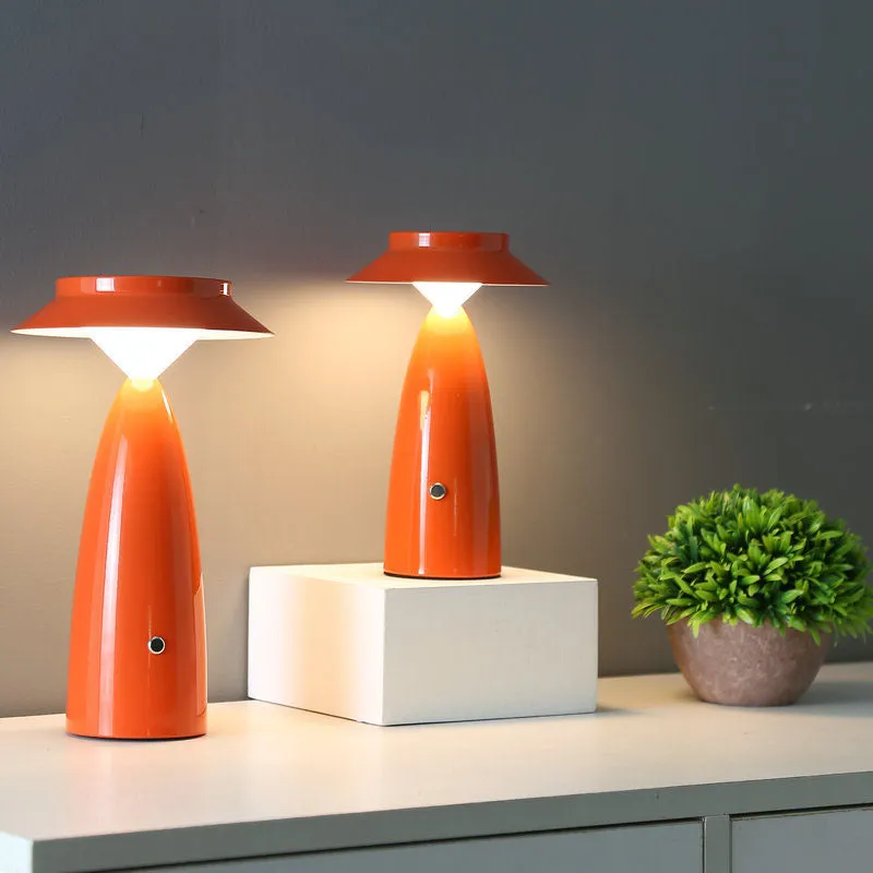 Contemporary Creative Mushroom Iron Acrylic LED Table Lamp For Bedroom
