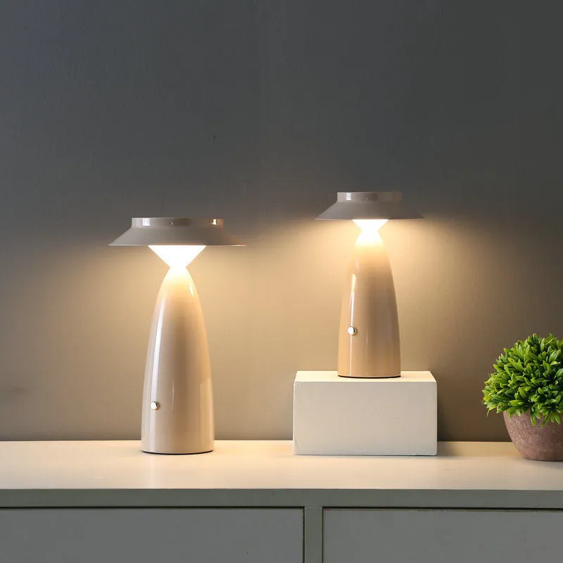 Contemporary Creative Mushroom Iron Acrylic LED Table Lamp For Bedroom