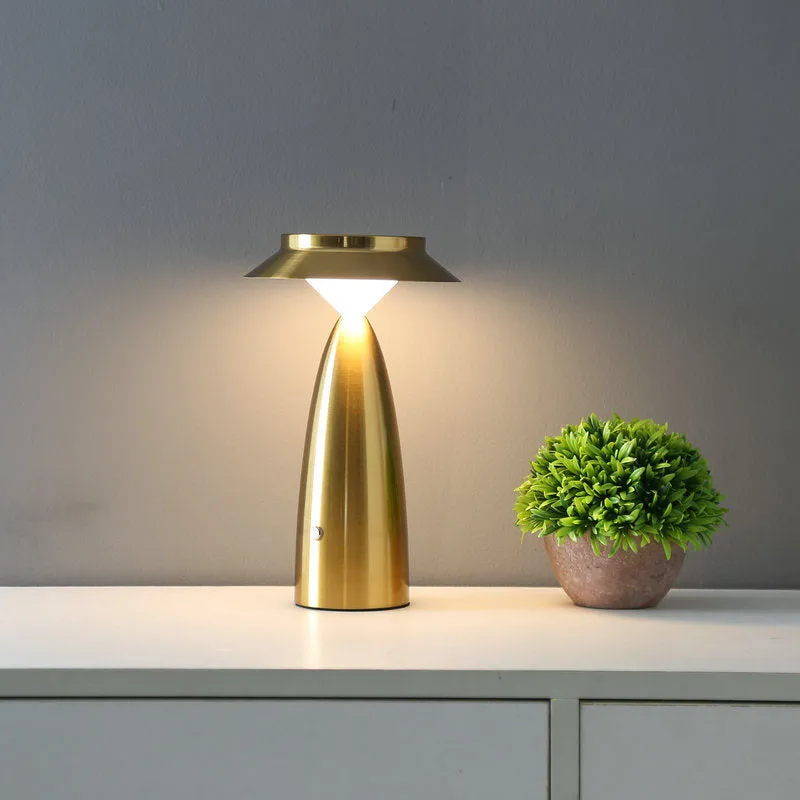 Contemporary Creative Mushroom Iron Acrylic LED Table Lamp For Bedroom