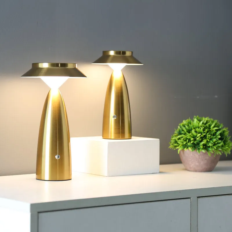 Contemporary Creative Mushroom Iron Acrylic LED Table Lamp For Bedroom