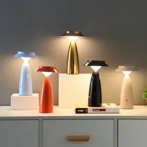 Contemporary Creative Mushroom Iron Acrylic LED Table Lamp For Bedroom