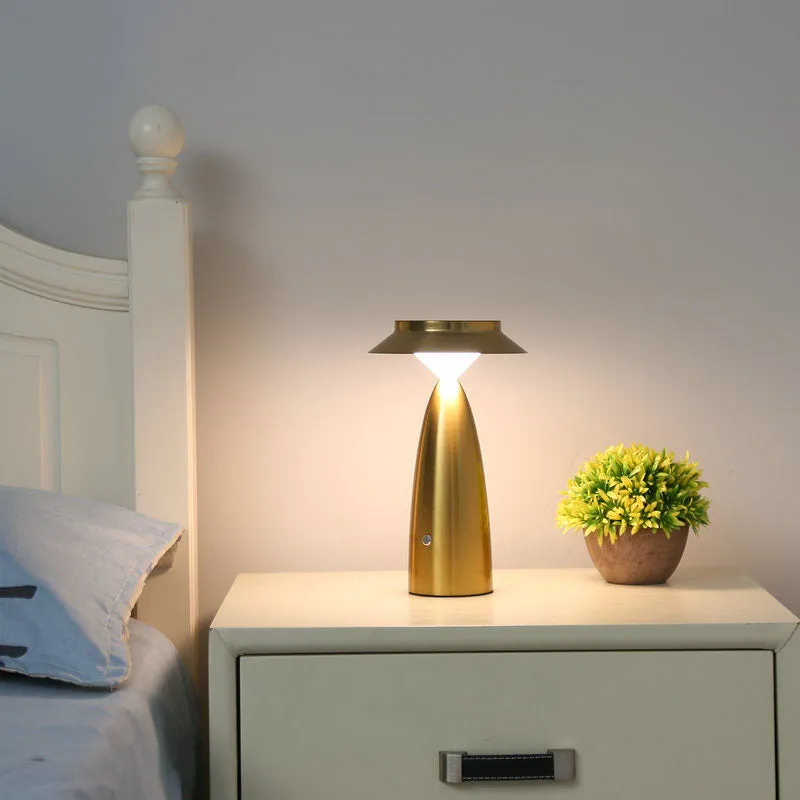 Contemporary Creative Mushroom Iron Acrylic LED Table Lamp For Bedroom