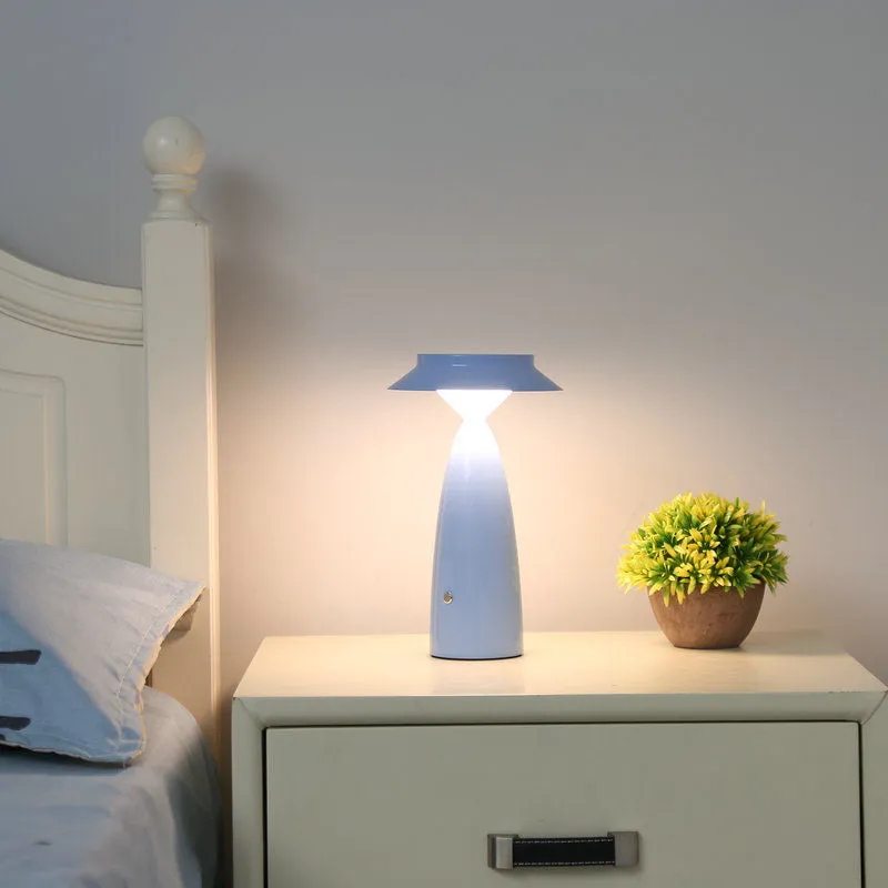 Contemporary Creative Mushroom Iron Acrylic LED Table Lamp For Bedroom