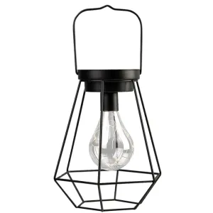 Cordless Diamond Metal Cage Battery Powered Hangingtable Lamp with Led Bulb