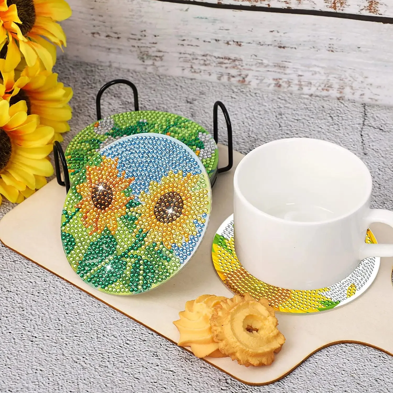 Counting Sheep Diamond Painting Coaster 8pcs DIY