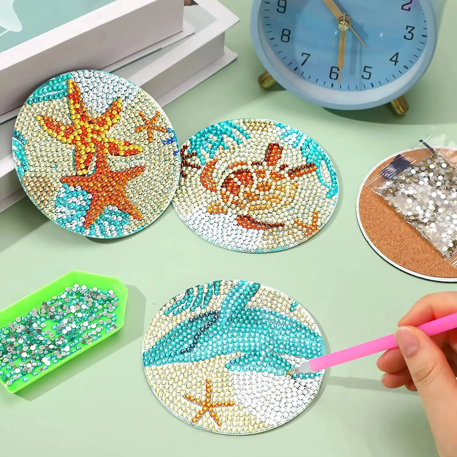 Counting Sheep Diamond Painting Coaster 8pcs DIY