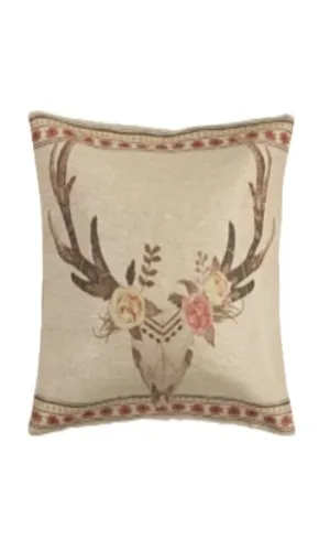 Cowgirl Kim Desert Skull Accent Pillow