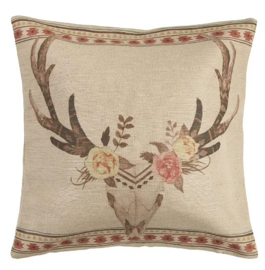 Cowgirl Kim Desert Skull Accent Pillow