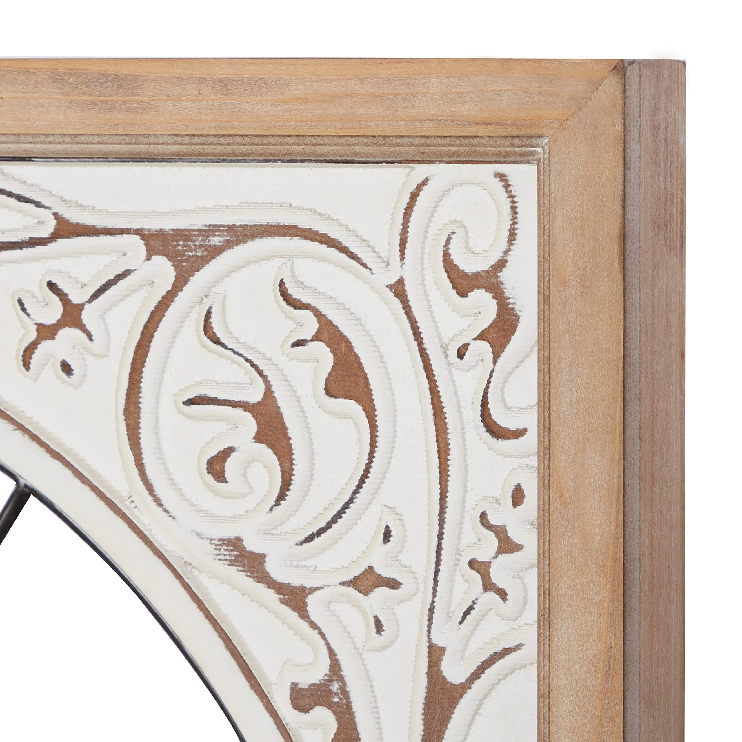 Deco 79 White Wood Farmhouse Wall Clock, 29 x 29 x 2 Inches
