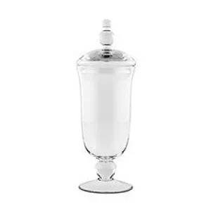 DECORATIVE PEDESTALLED APOTHECARY  JAR WITH BELL SHAPED BOWL