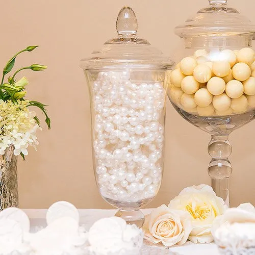 DECORATIVE PEDESTALLED APOTHECARY  JAR WITH BELL SHAPED BOWL