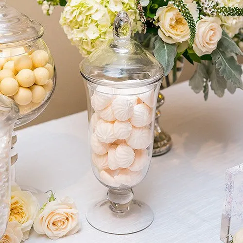 DECORATIVE PEDESTALLED APOTHECARY  JAR WITH BELL SHAPED BOWL