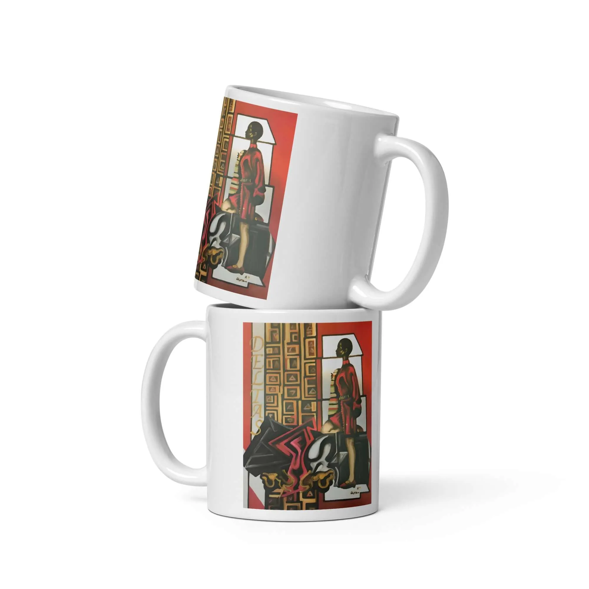 Delta Sigma Theta Ceramic Mug / Coffee or Tea Cup / Black Art / Sisterhood / Positive Black Images Fine Art/