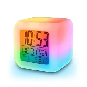 Digital Color Changing Alarm Clock Table Clock for Students, Home, Office, Corporate with Date & Temperature, Desk Clock