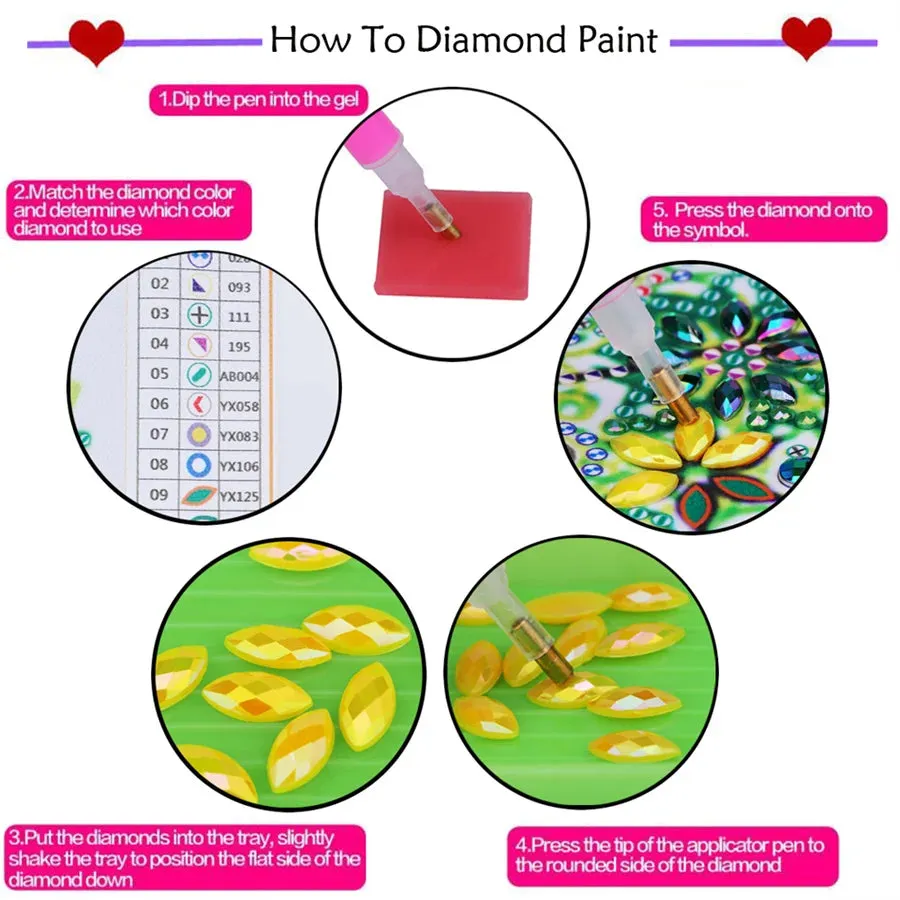 DIY Cartoon Diamond Art Coasters, 10 Piece Set With Holder, Cute Mushrooms