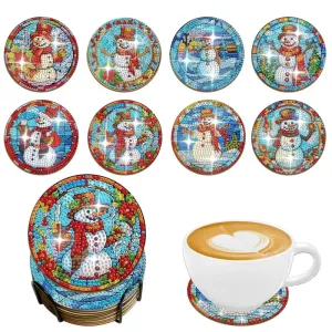 DIY Christmas Diamond Art Coasters, 6 Piece Set With Holder, Christmas Decoration