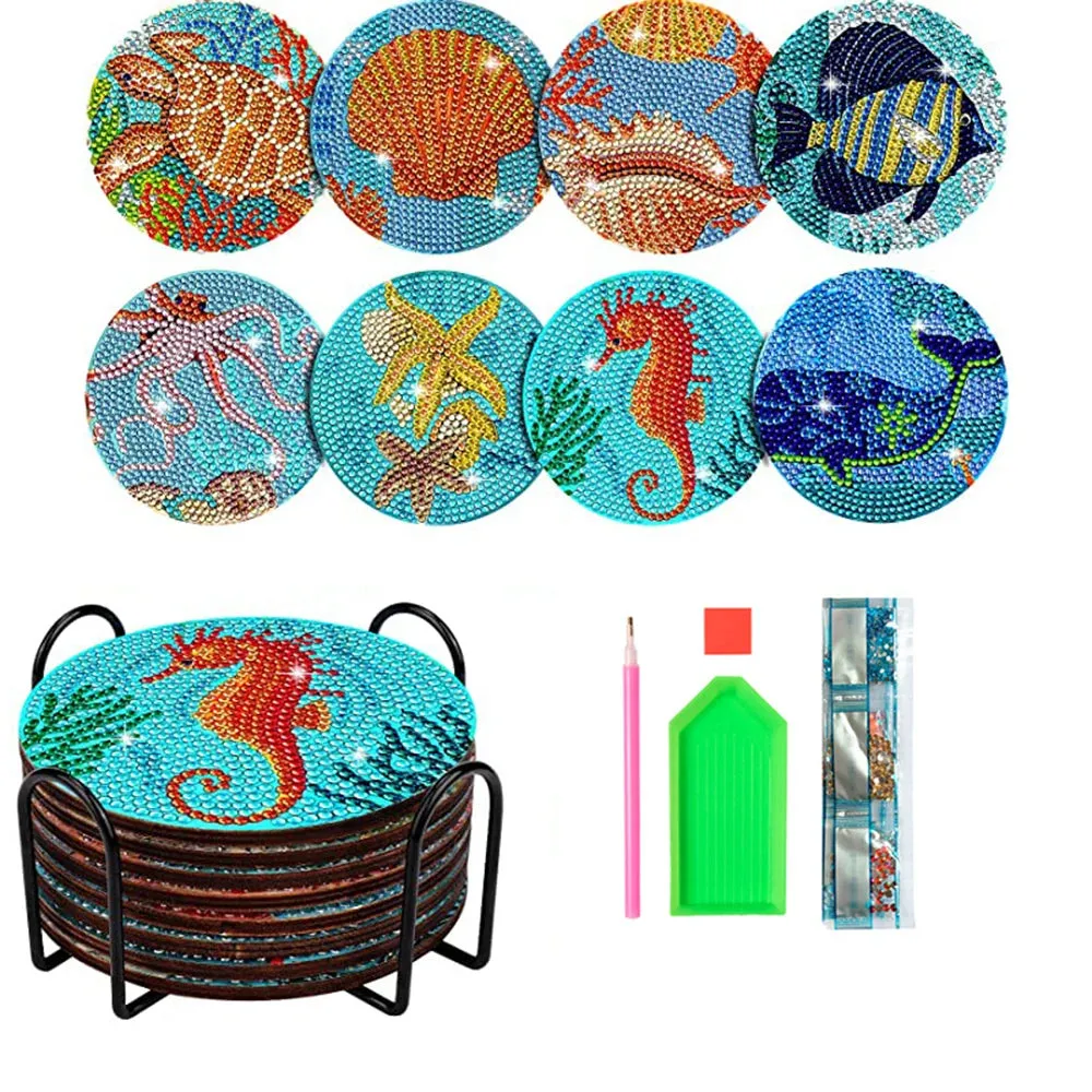 DIY Diamond Art Painting Coaster Butterfly, 8Pcs set
