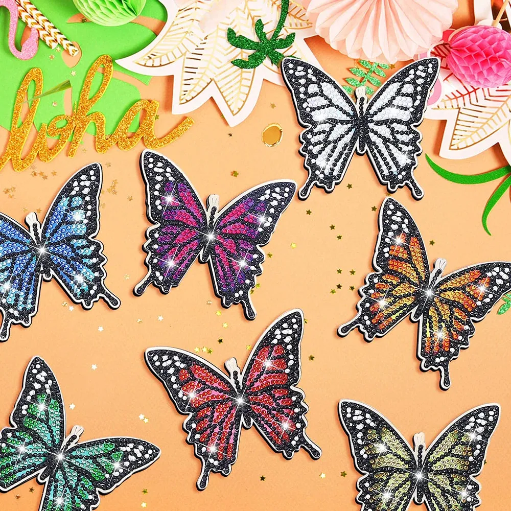 DIY Diamond Art Painting Coaster Butterfly, 8Pcs set