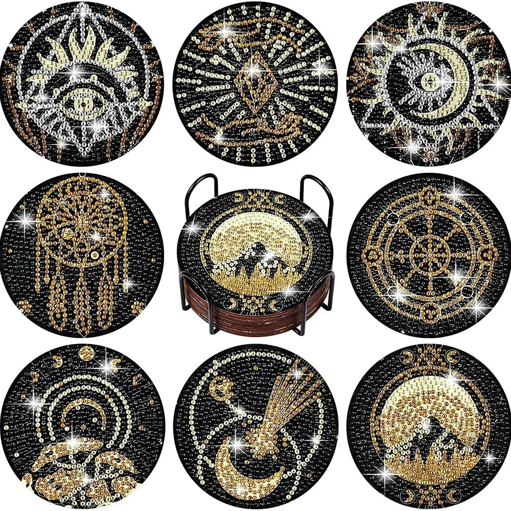 DIY Diamond Art Painting Coaster Butterfly, 8Pcs set