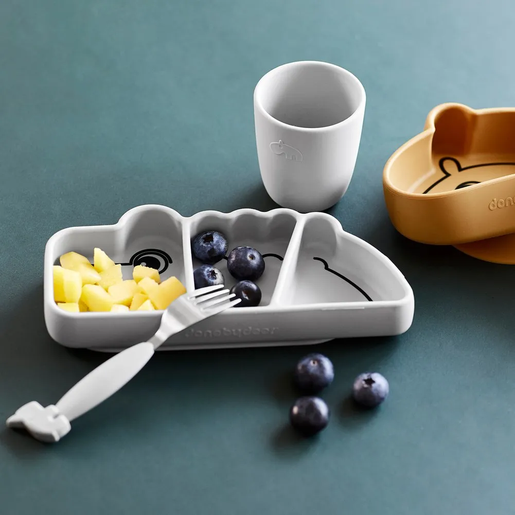 Done by Deer Stick&Stay Silicone Snackplate - Croco Green