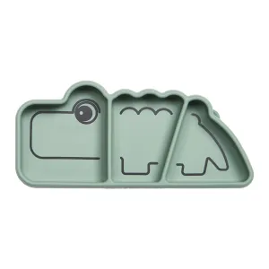 Done by Deer Stick&Stay Silicone Snackplate - Croco Green