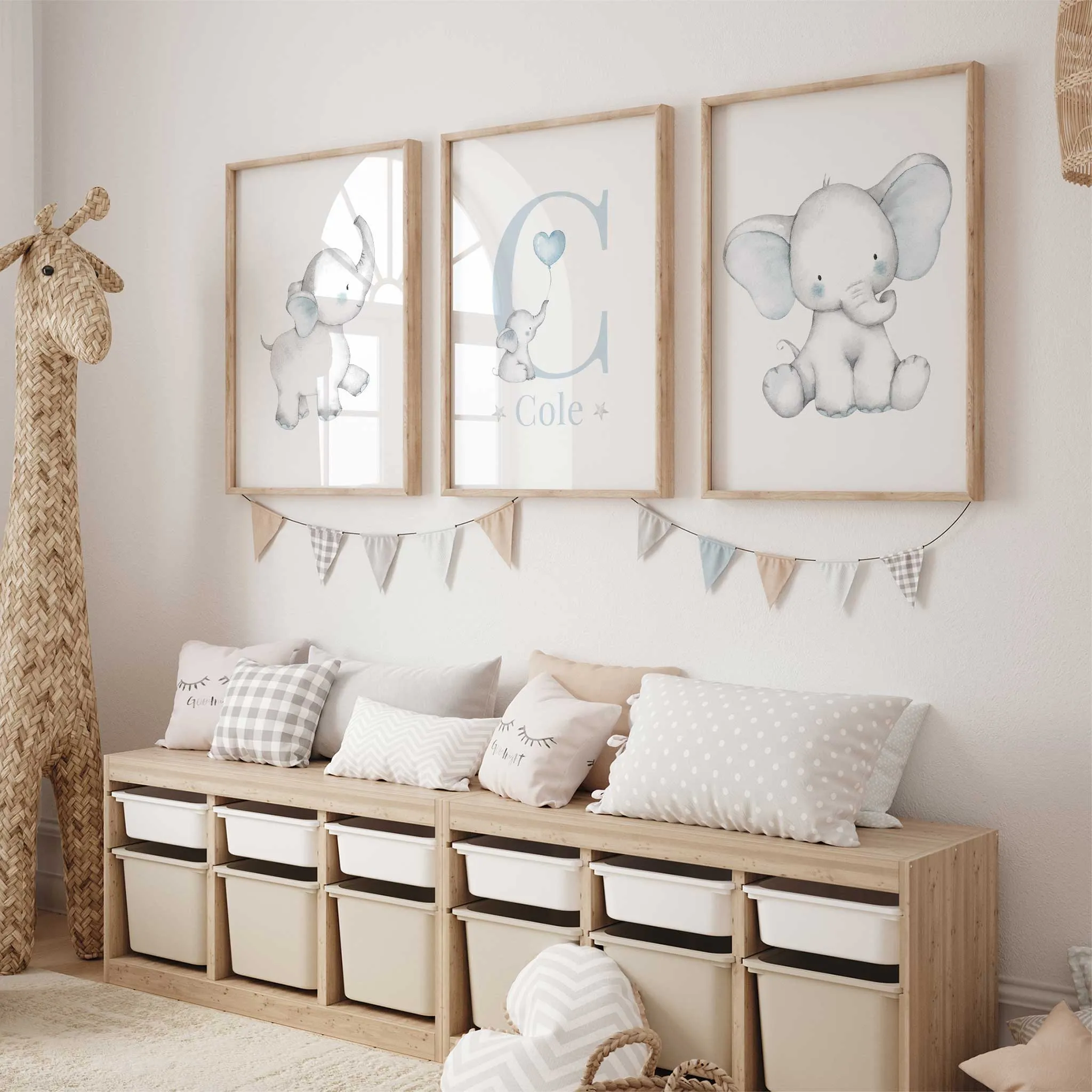 Elephant & Name Prints