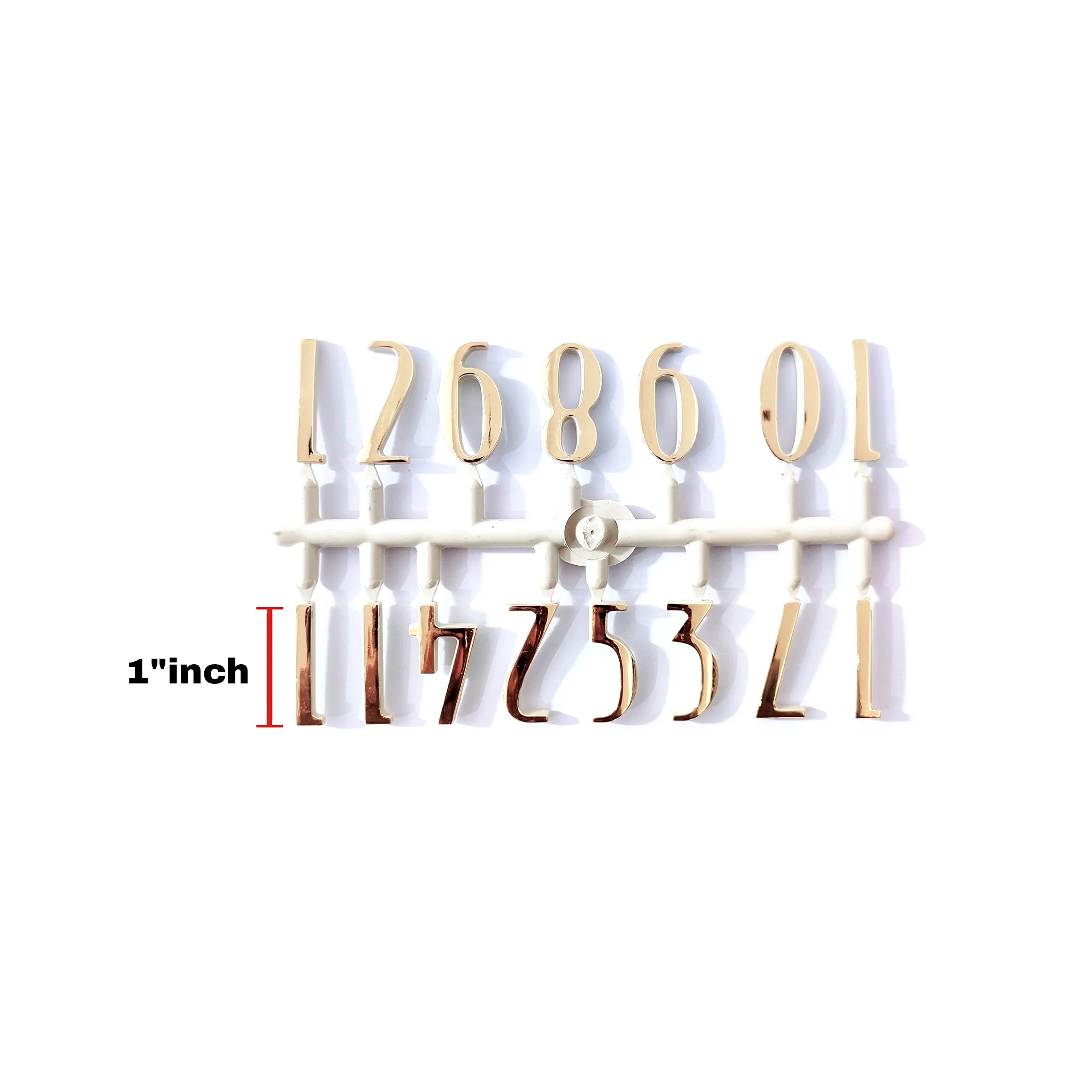 Epoxy Fusion Wall Clock Silent Movement, Numbers,Numerical Clock Mechanism, Metal Hands & Numbers, DIY Clock Mechanism kit, Clock Mechanism Set with Numbers and Hands (Gold Plain Pati Set of 1)