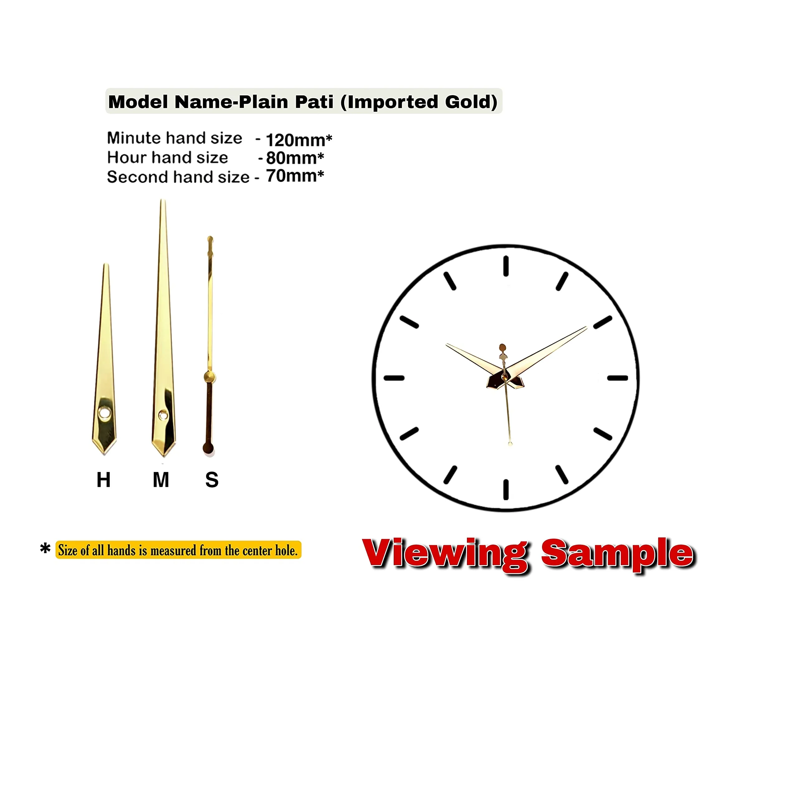 Epoxy Fusion Wall Clock Silent Movement, Numbers,Numerical Clock Mechanism, Metal Hands & Numbers, DIY Clock Mechanism kit, Clock Mechanism Set with Numbers and Hands (Gold Plain Pati Set of 1)