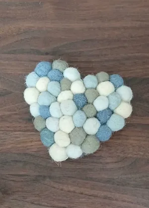 Felt Heart Coasters Set of 4
