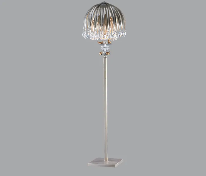 Floor Lamp With Glass Crystals And Gold Animals