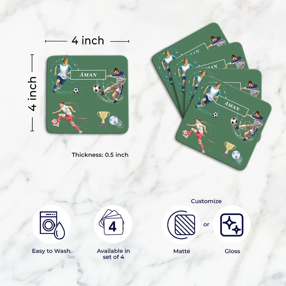 Football Fever Tableware Set (kids) (4 Placemats & 4 Casters)