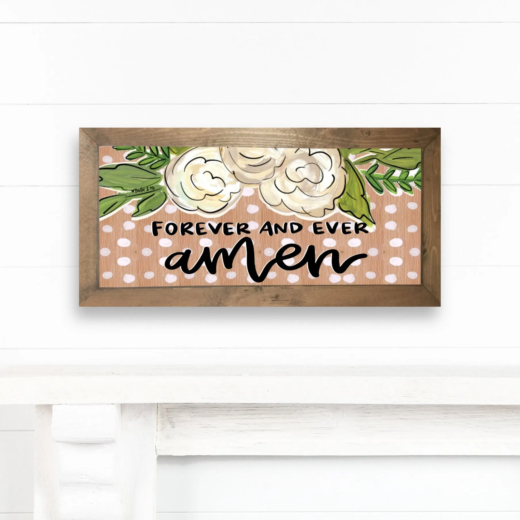Forever and Ever Amen Framed Art - 12" x 24"