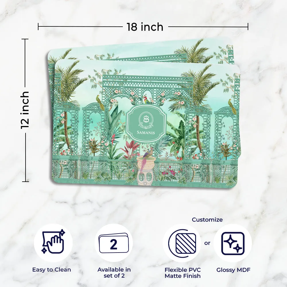 French Garden SerreFleurie Tableware Set (4 Placemats & 4 Casters)