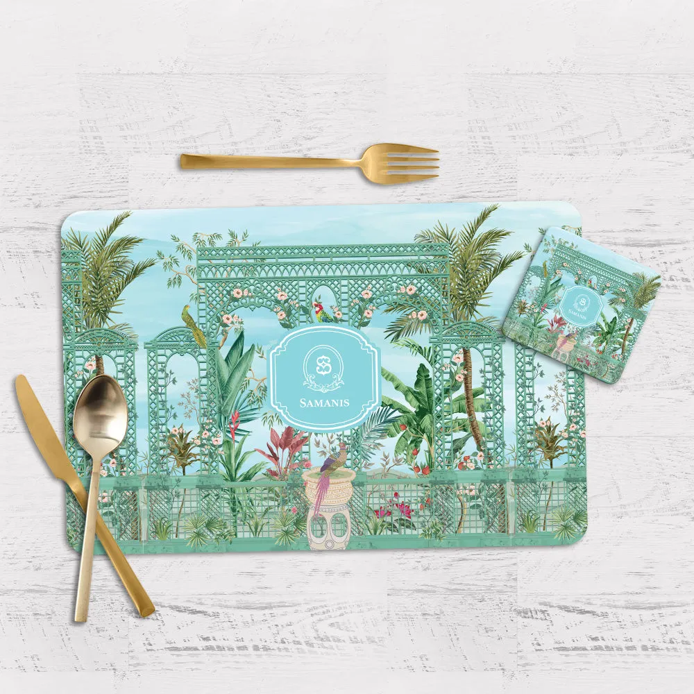 French Garden SerreFleurie Tableware Set (4 Placemats & 4 Casters)