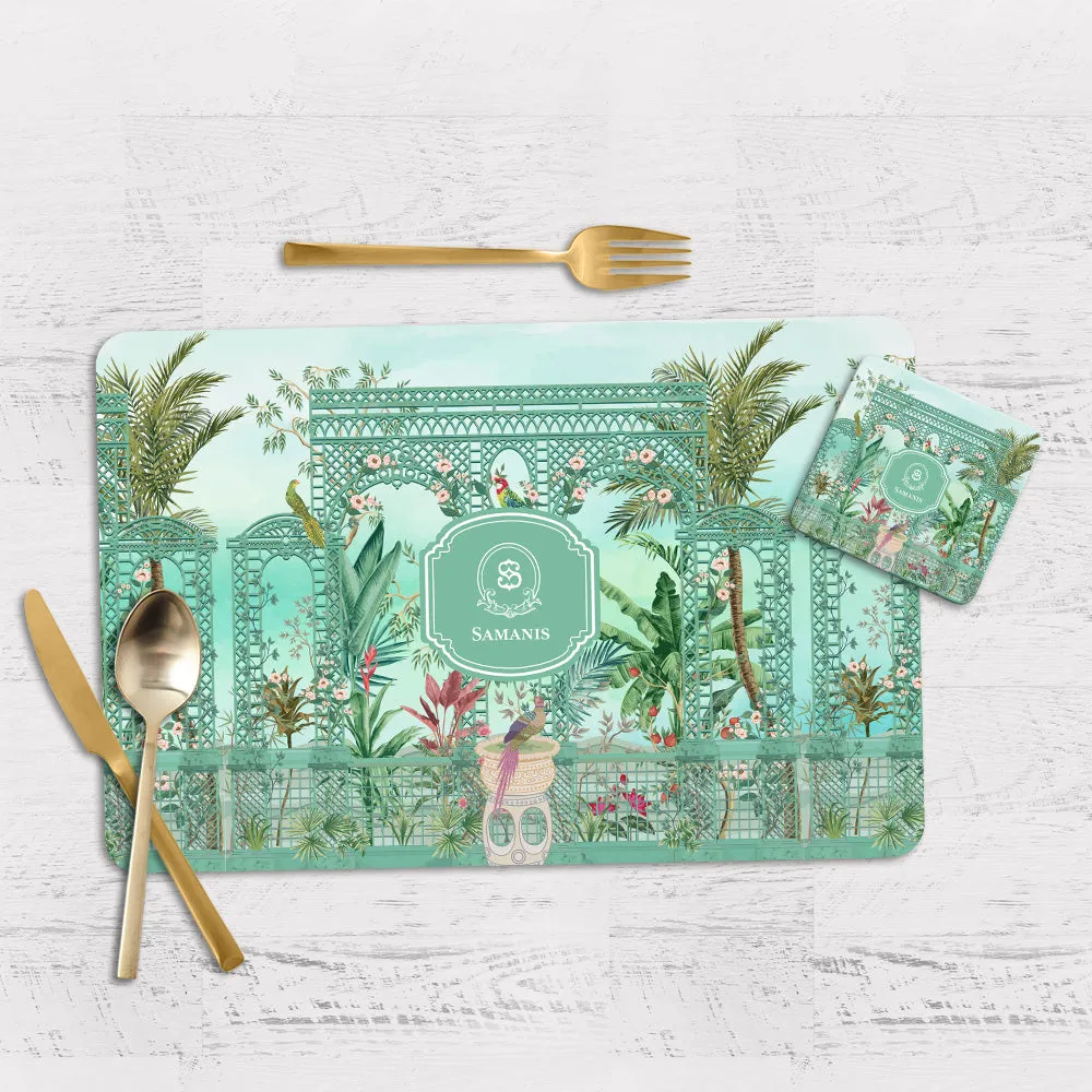 French Garden SerreFleurie Tableware Set (4 Placemats & 4 Casters)