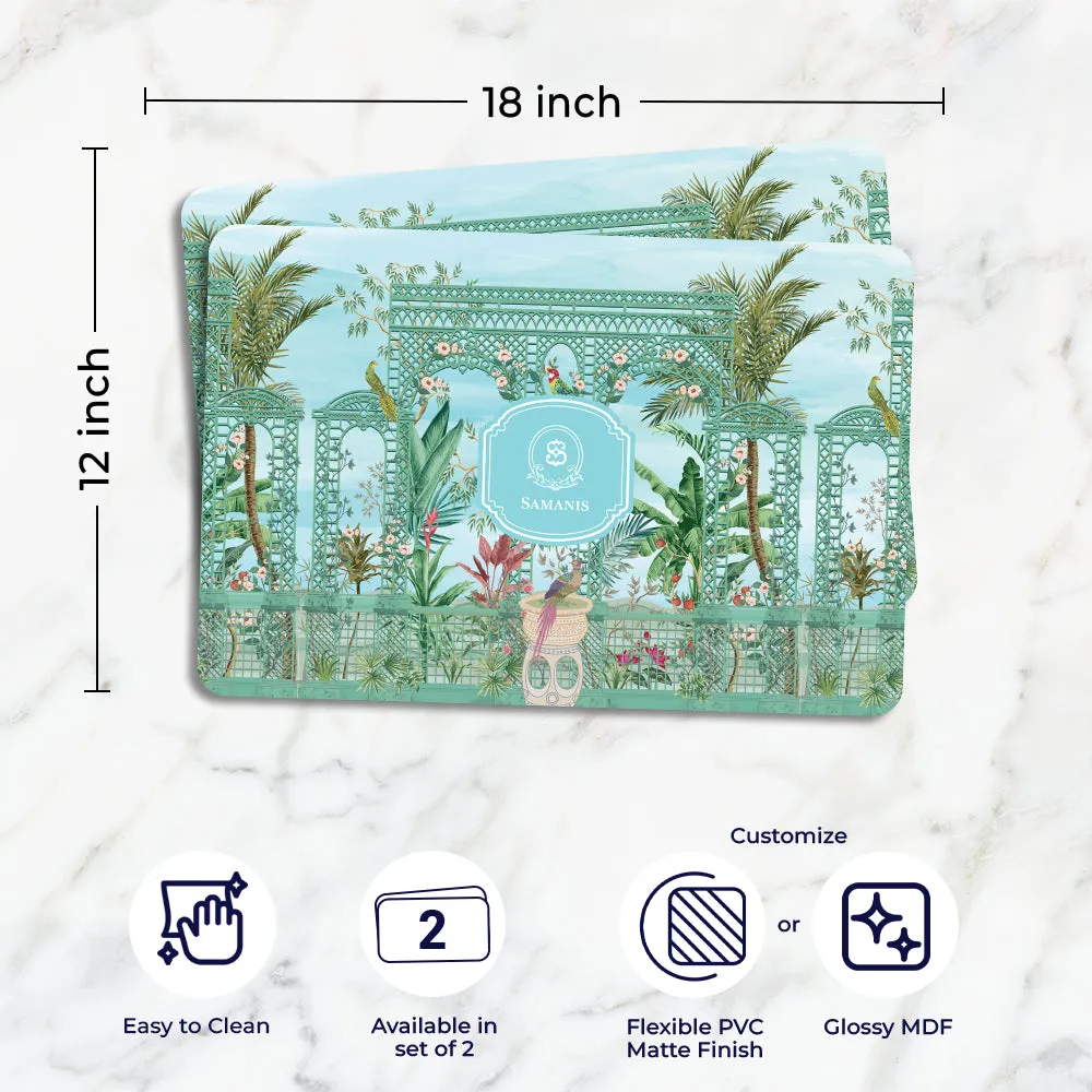 French Garden SerreFleurie Tableware Set (4 Placemats & 4 Casters)