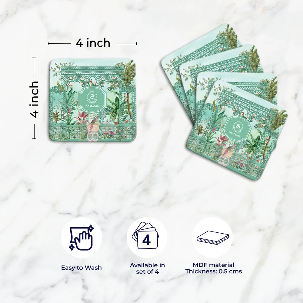 French Garden SerreFleurie Tableware Set (4 Placemats & 4 Casters)
