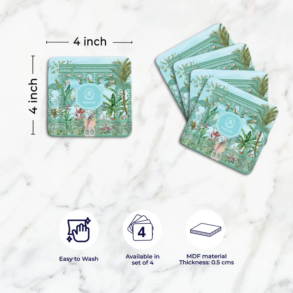 French Garden SerreFleurie Tableware Set (4 Placemats & 4 Casters)